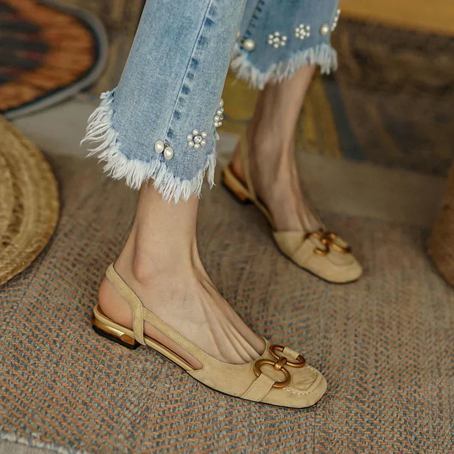 Ballerine Slingback da Donna con Punta Chiusa e Fiocco