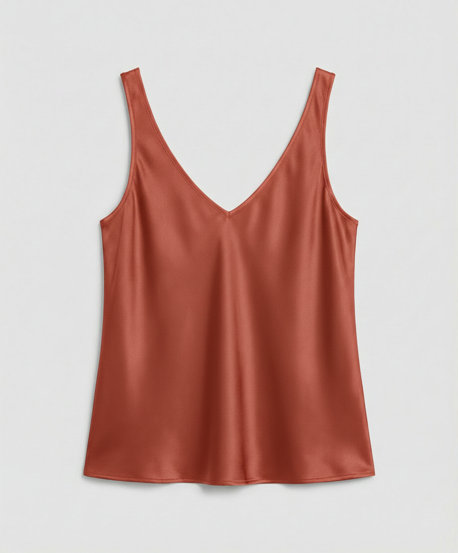 Canotta Donna in Raso con Scollo a V – Elegante, Leggera e Versatile