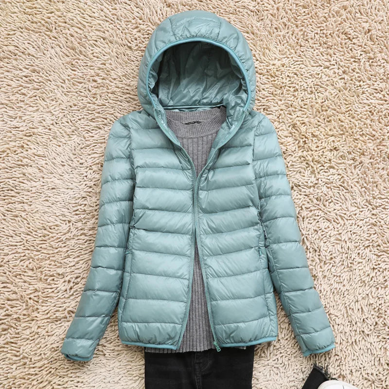 Piumino Donna Trapuntato con Cappuccio Leggero