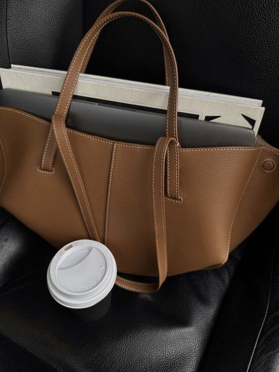 Elegante borsa tote vintage da donna - Grande borsa a mano in pelle con tracolla