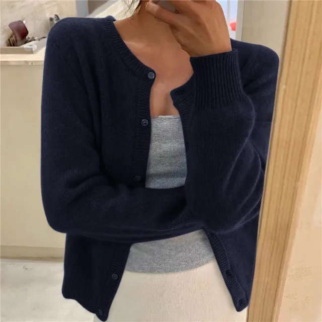 Cardigan Lavorato a Maglia con Chiusura a Bottoni