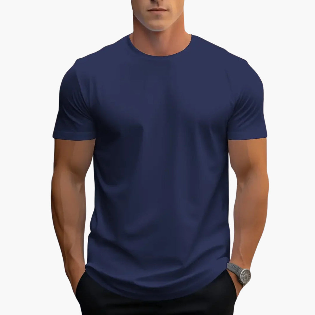 T-shirt da uomo a girocollo con maniche corte e taglio dritto