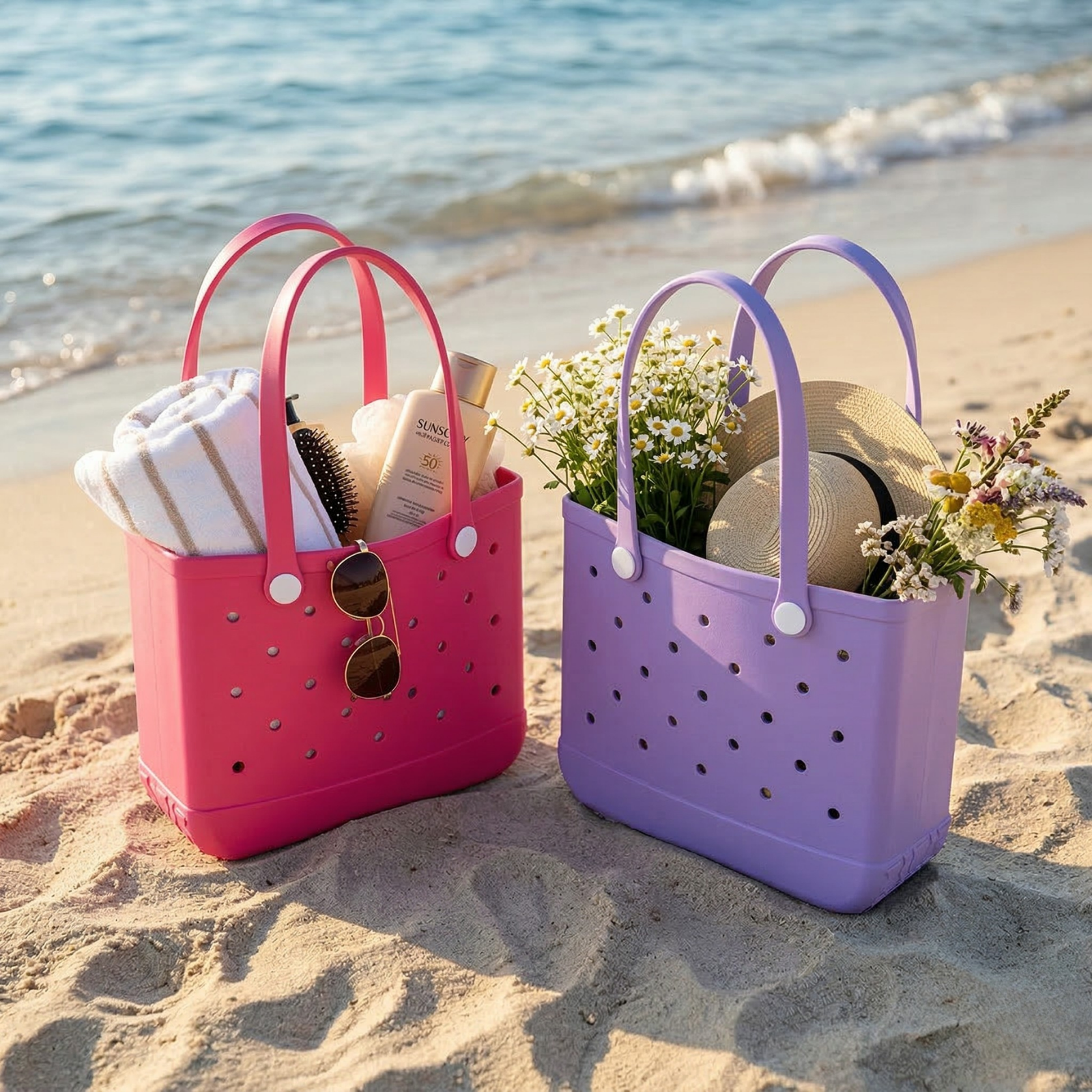 Borsa da Spiaggia in EVA - Impermeabile e Ventilata con Fori di Drenaggio