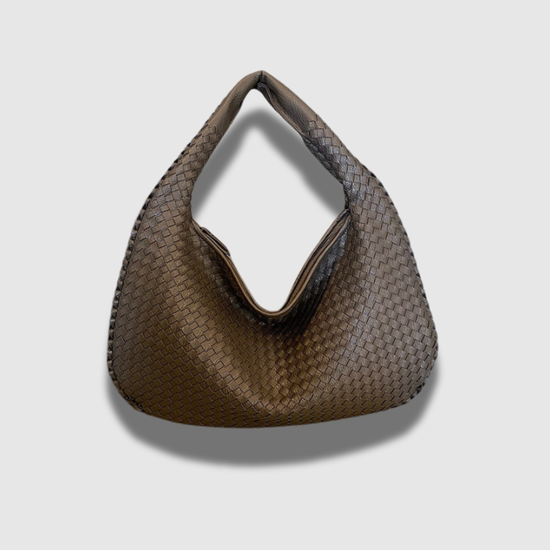Nadčasová elegantní kožená crossbody kabelka s tkaným vzorem a luxusními detaily