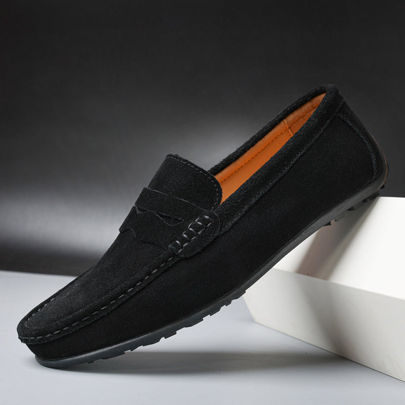 Mocassini Uomo in Camoscio con Design Slip-On