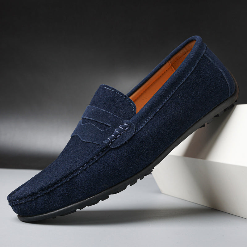 Mocassini Uomo in Camoscio con Design Slip-On