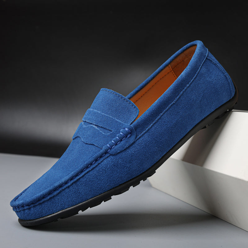 Mocassini Uomo in Camoscio con Design Slip-On