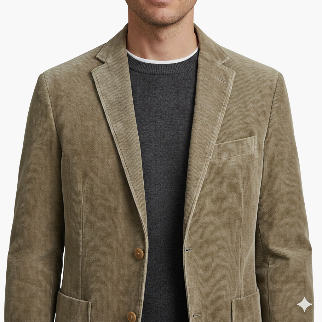 Veste pour homme à revers classique et boutons sur le devant