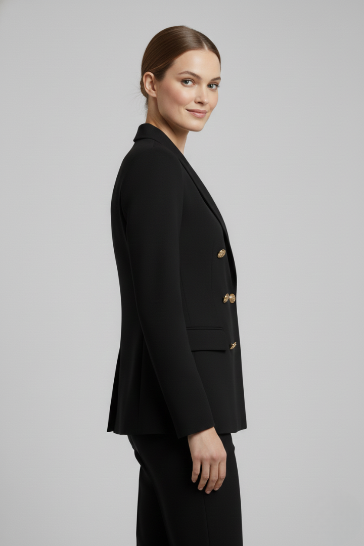 Blazer doppiopetto da donna | con dettagli di bottoni dorati