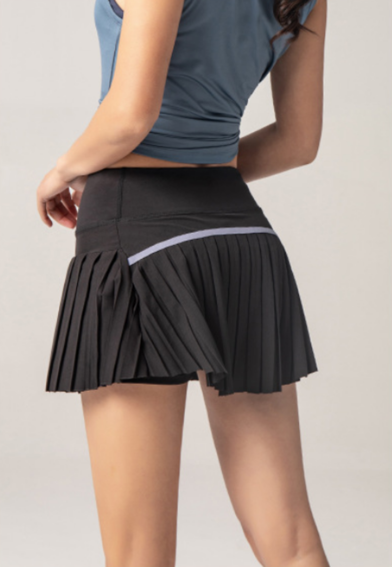 Gonnellino Sportivo Plissettato da Donna a Vita Alta con Pantaloncini Integrati
