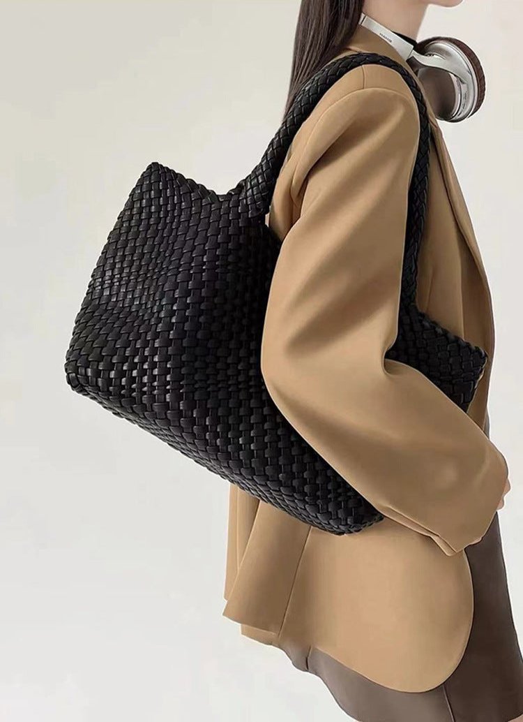 Borsa Shopper Donna Intrecciata con Doppi Manici