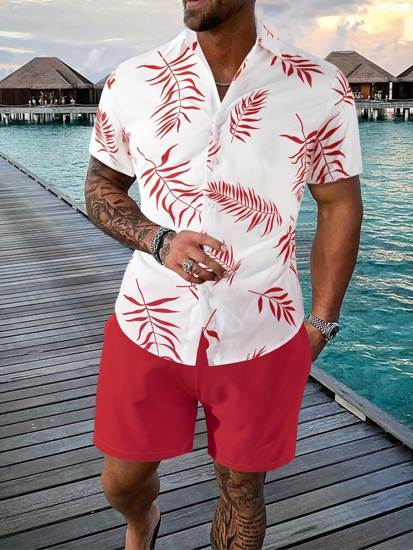Set Estivo Camicia e Shorts da Uomo