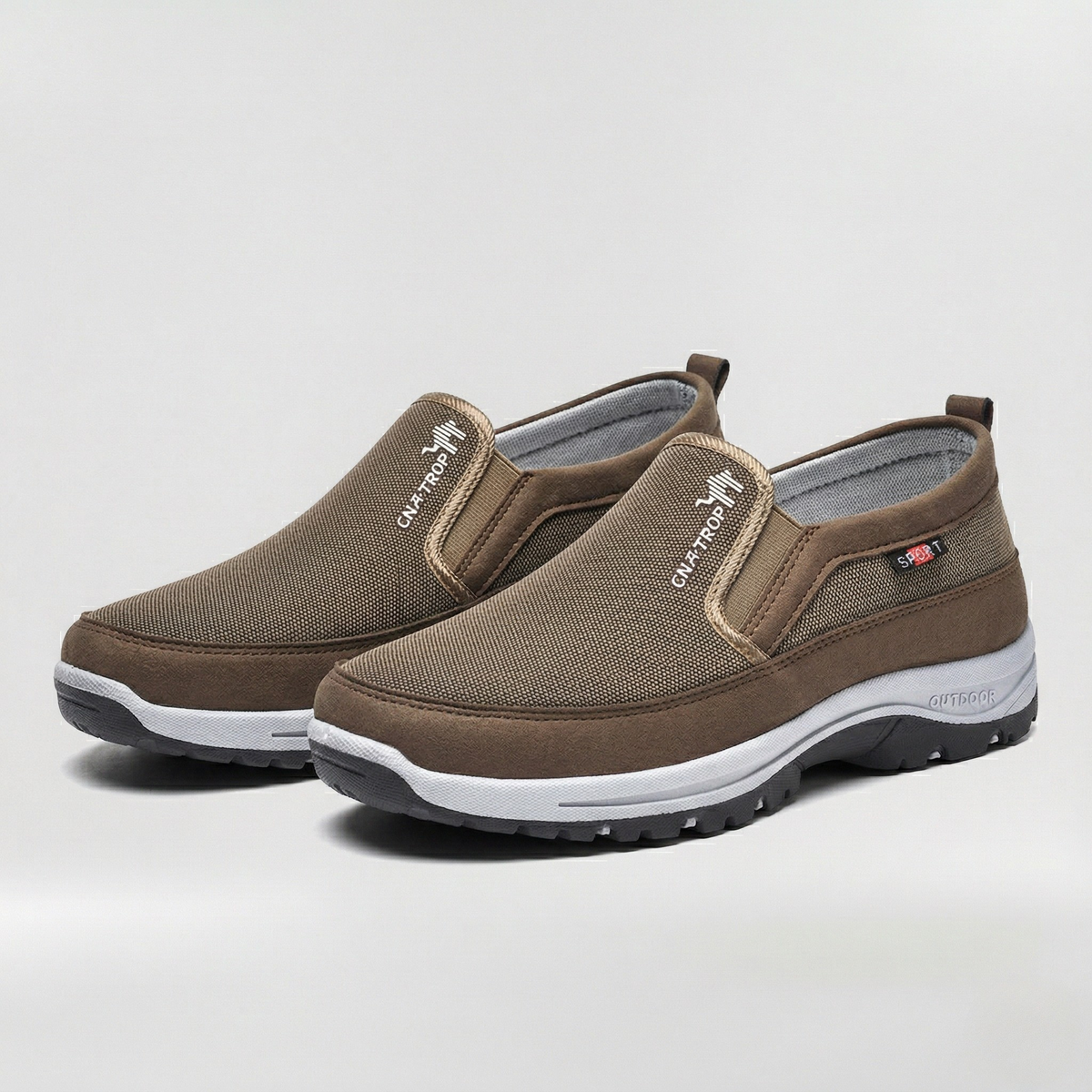 Chaussures homme décontractées sans lacets en tissu respirant avec semelle antidérapante pour l’extérieur