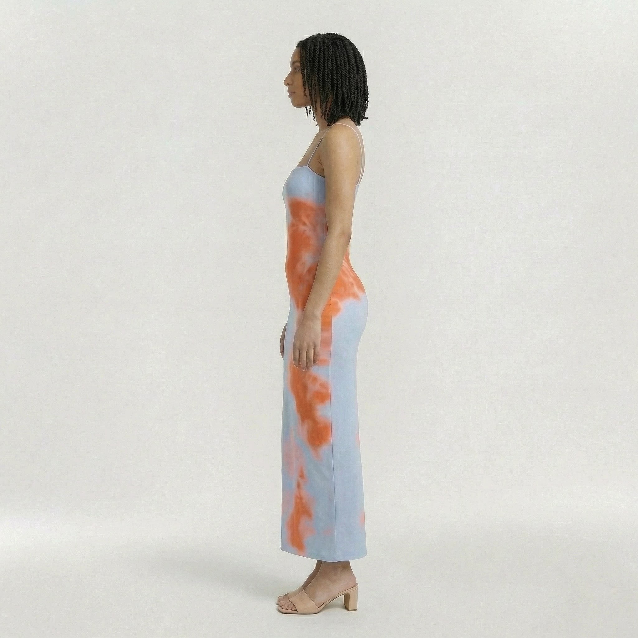 Women's strapless printed maxi dress for the beach