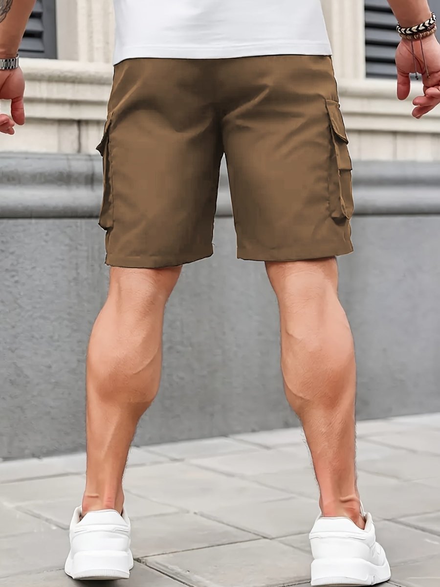 Pantaloncini Cargo Leggeri da Uomo con Tasche a Zip