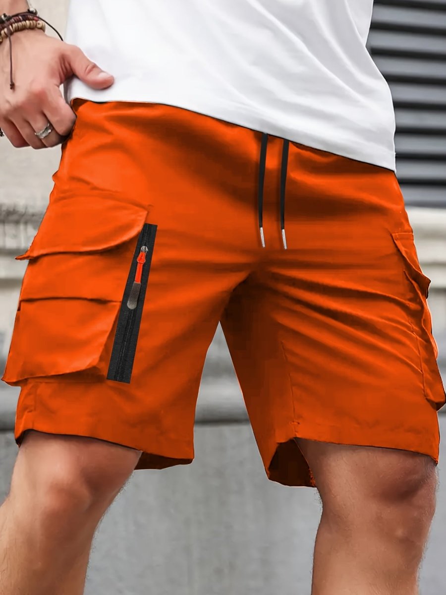 Pantaloncini Cargo Leggeri da Uomo con Tasche a Zip