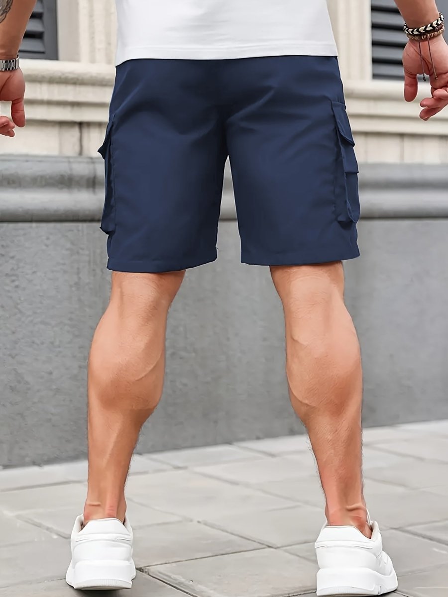 Pantaloncini Cargo Leggeri da Uomo con Tasche a Zip