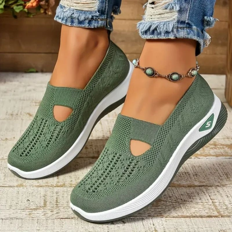 Alma | Zapatillas deportivas transpirables sin cordones para mujer, con suela amortiguada