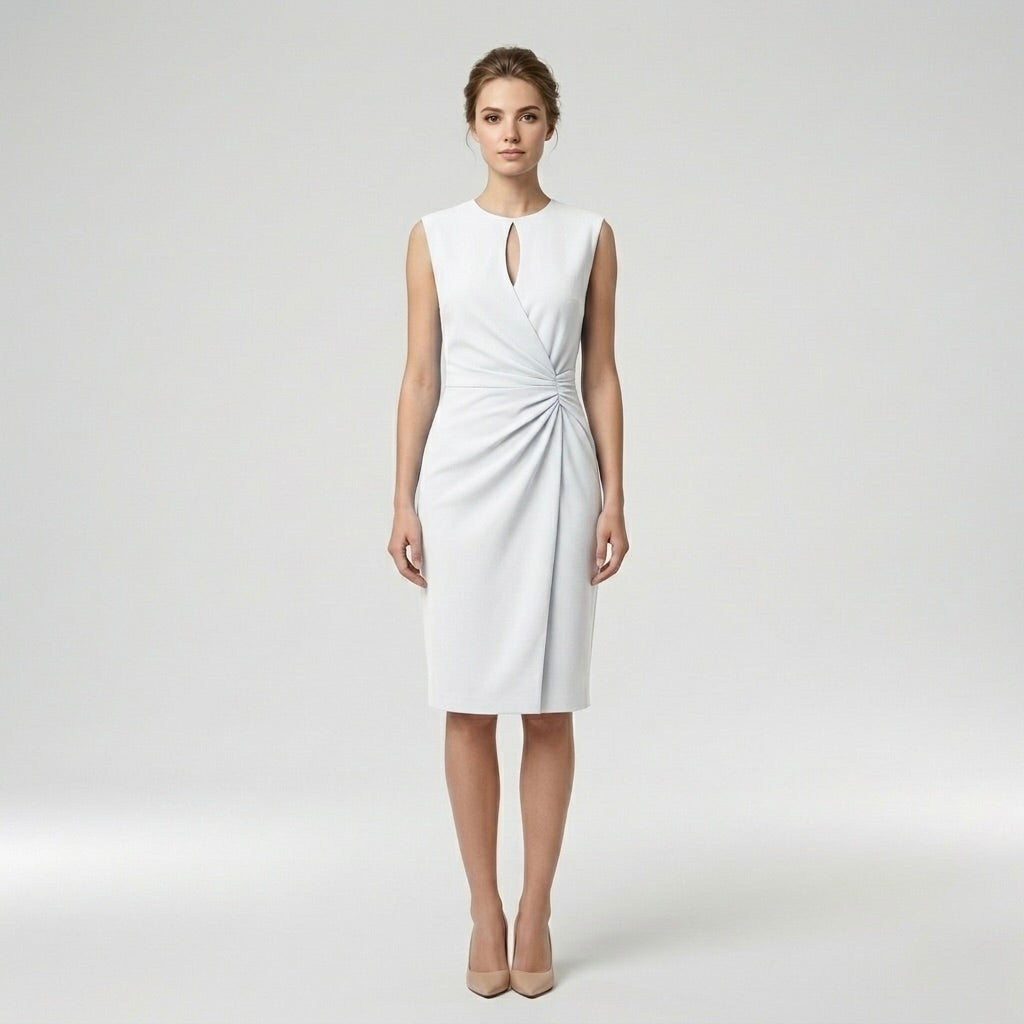 Elegant Sleeveless Women's Midi Dress – Refined Slim Fit Dress