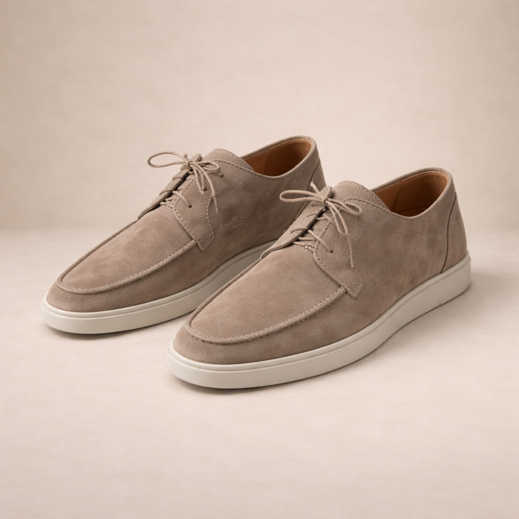 Scarpe Uomo in Pelle Scamosciata con Lacci Casual Eleganti