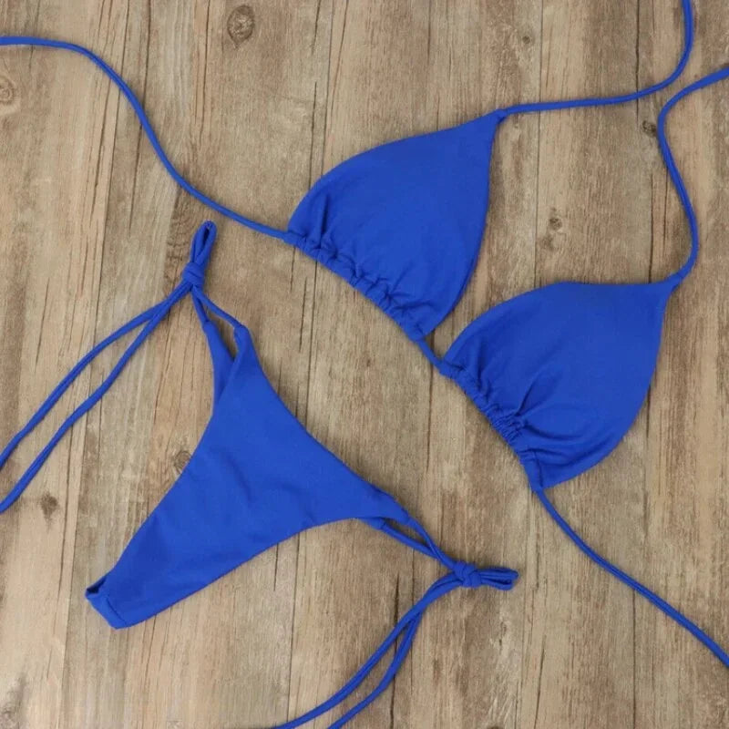 Dámské bikiny s odhalenými zády a nastavitelnými šňůrkami