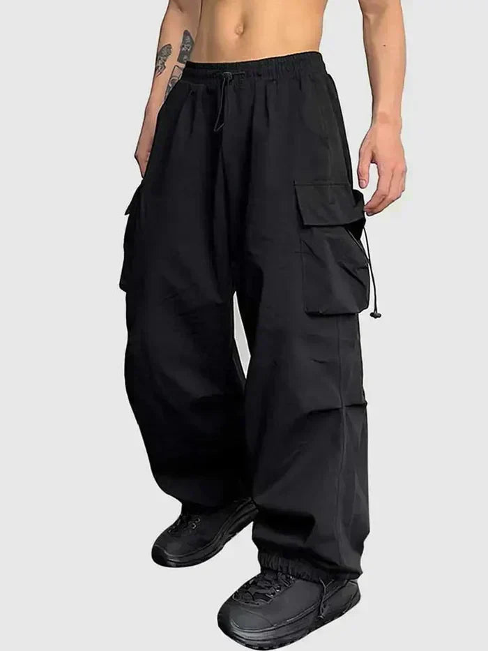 Pantaloni Cargo Uomo Oversize con Tasche Utility e Vita Elasticizzata