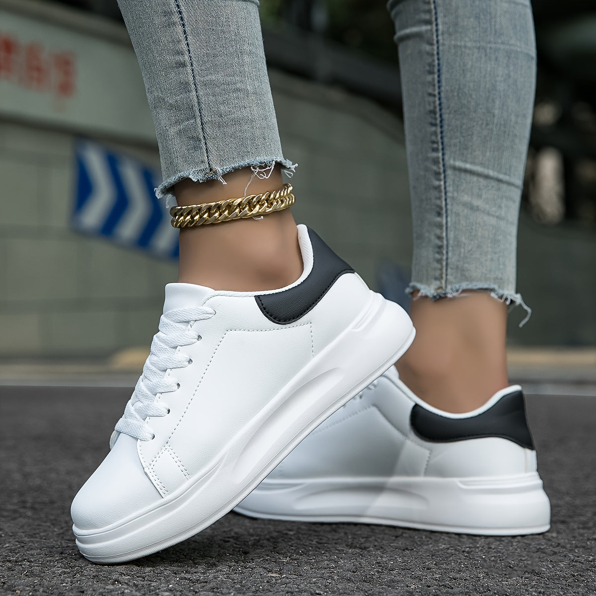 Sneakers in Pelle Bianca da Donna