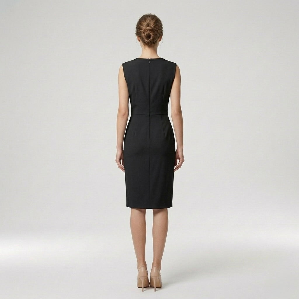 Elegant Sleeveless Women's Midi Dress – Refined Slim Fit Dress