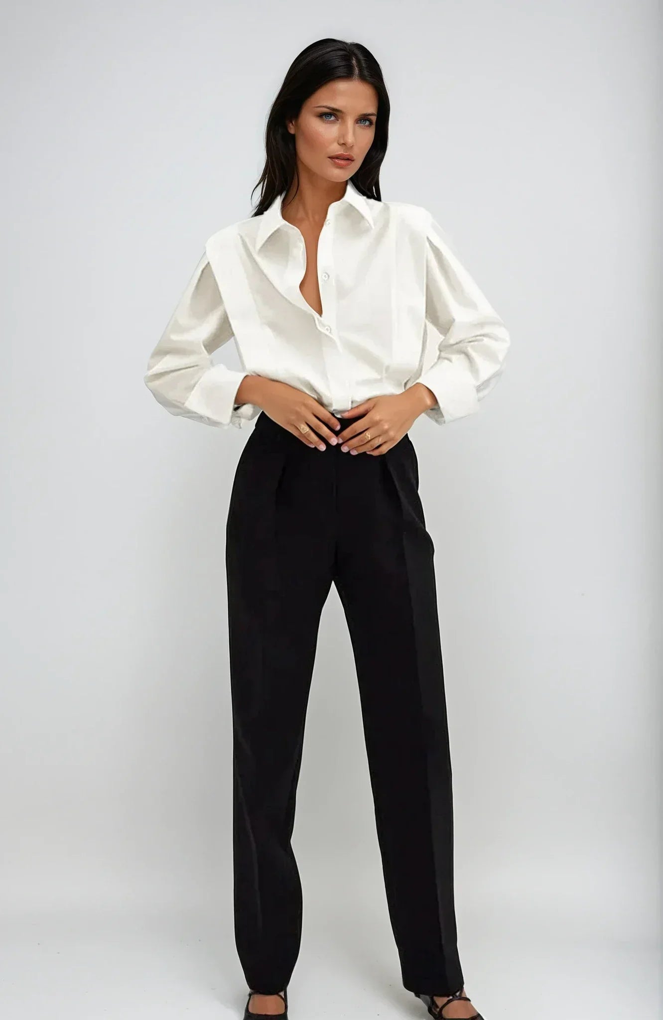 Camicia donna a quadri con bottoni multipli e colori vari
