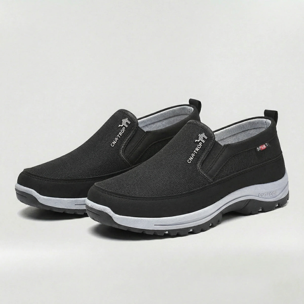 Chaussures homme décontractées sans lacets en tissu respirant avec semelle antidérapante pour l’extérieur