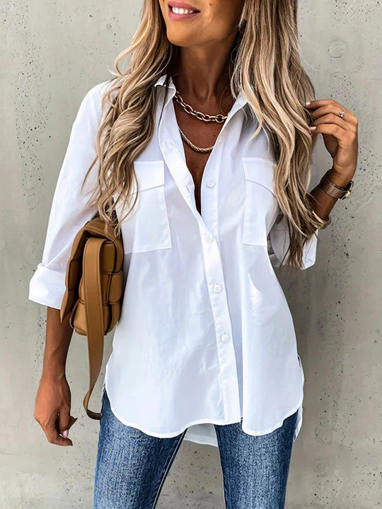 Camicetta da Donna con Bottoni dall'Eleganza Naturale