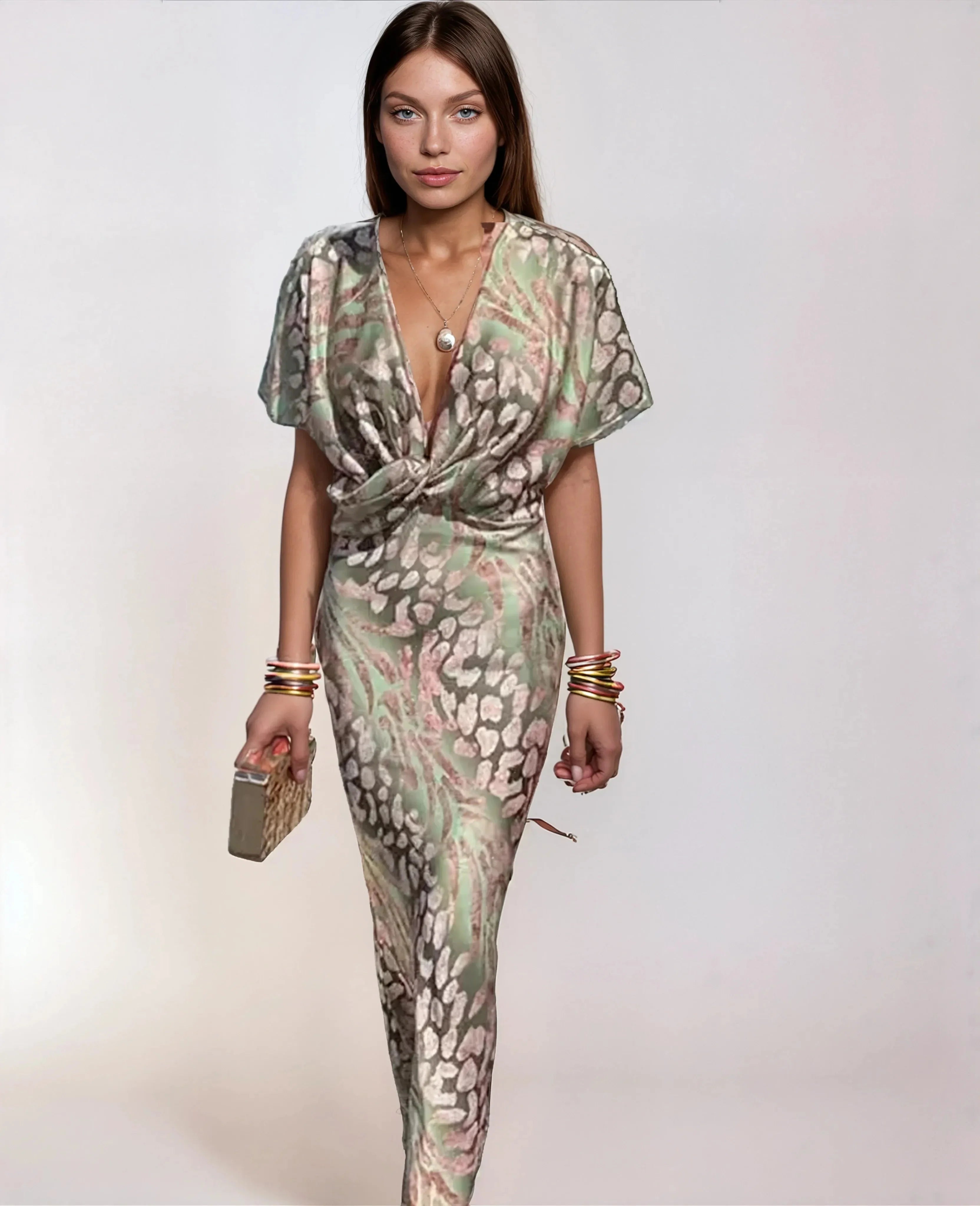 Women's Evening Dress with Front Knot