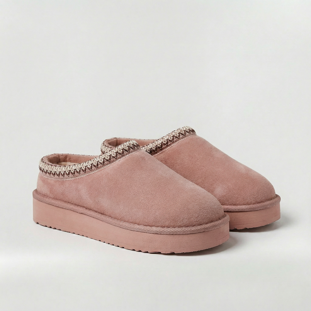 Varme vintersutsko til kvinder med platformssål, hjemmesko i casual stil