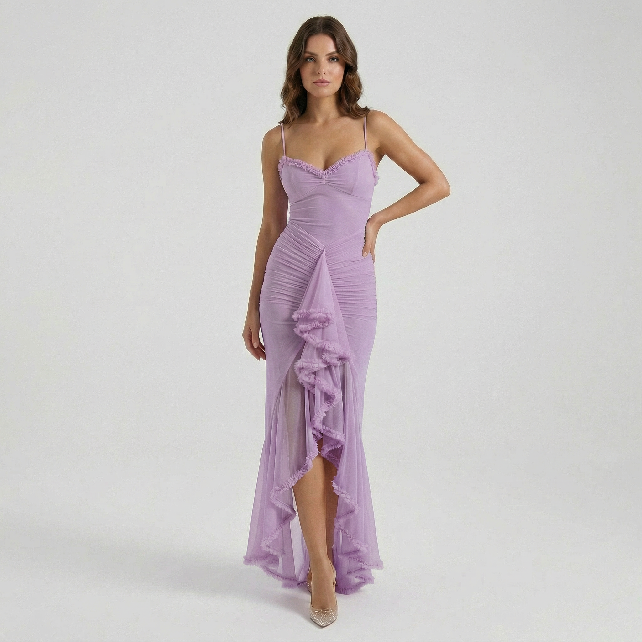 Elegant Women's Maxi Dress with Slit – Flowing Long Summer Dress