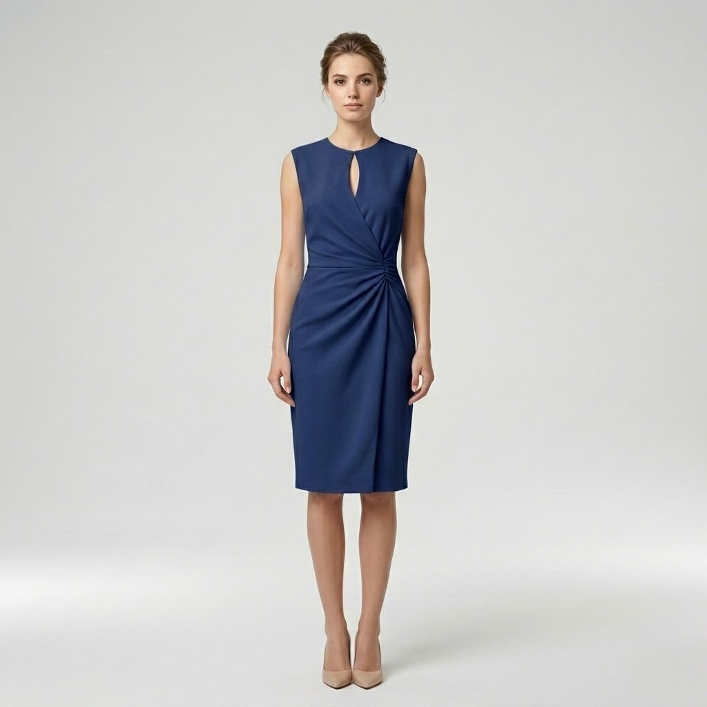 Elegant Sleeveless Women's Midi Dress – Refined Slim Fit Dress