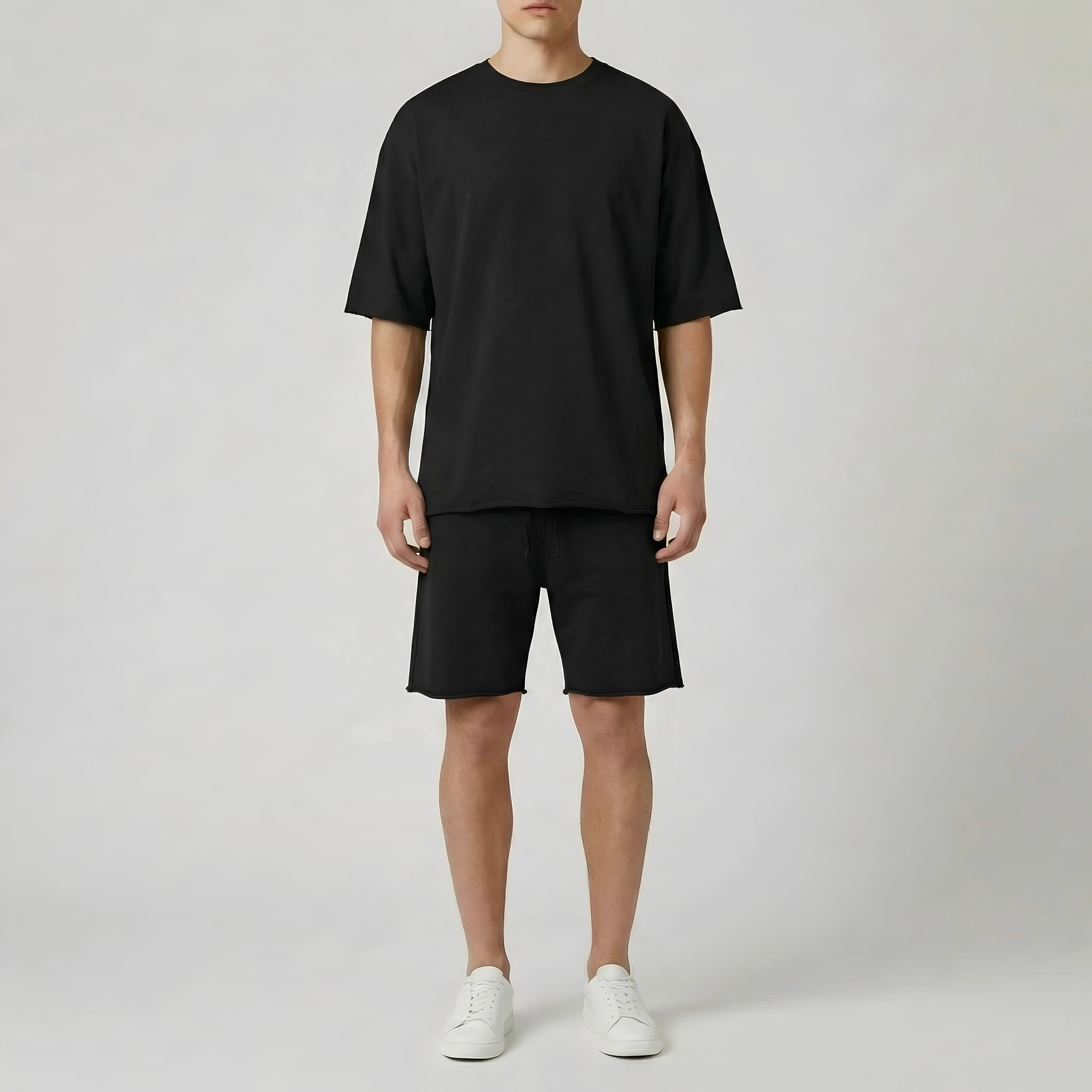 Completo Uomo T-Shirt e Pantaloncini in Cotone Set Casual Estivo Sportivo Uomo