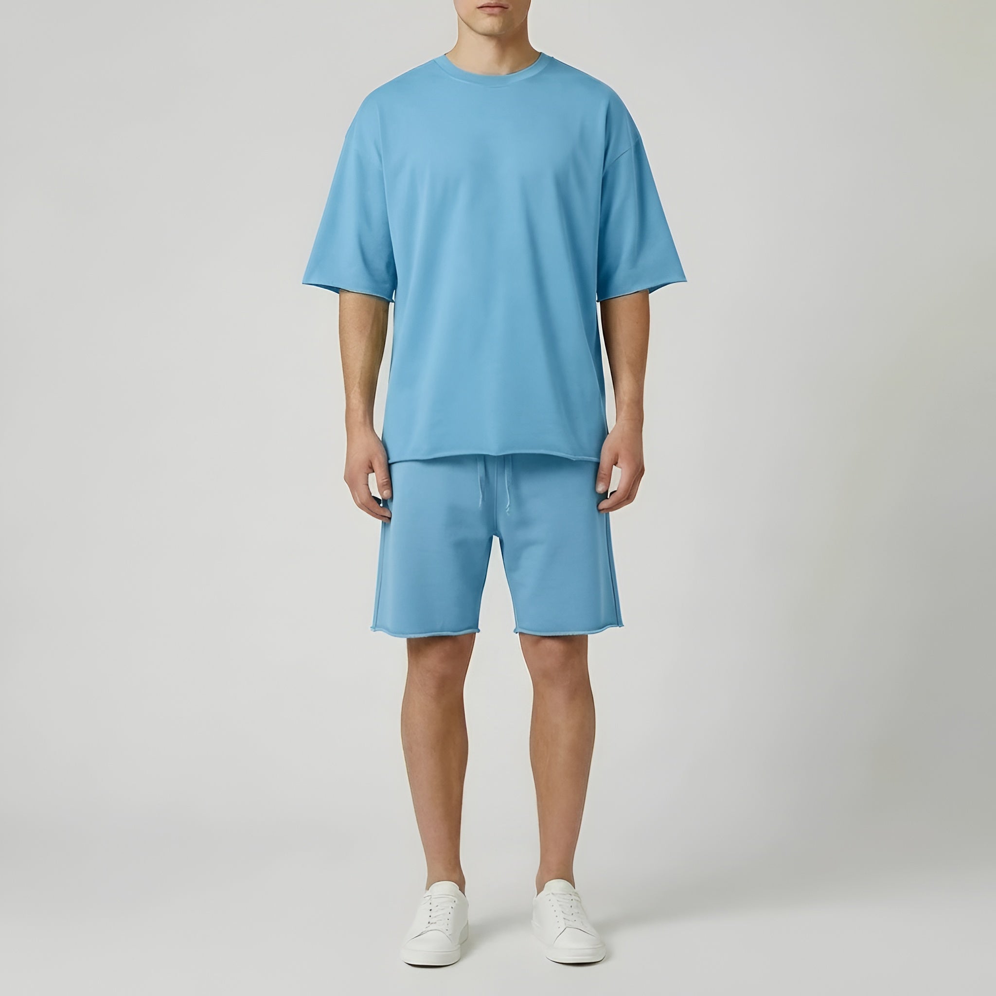 Completo Uomo T-Shirt e Pantaloncini in Cotone Set Casual Estivo Sportivo Uomo
