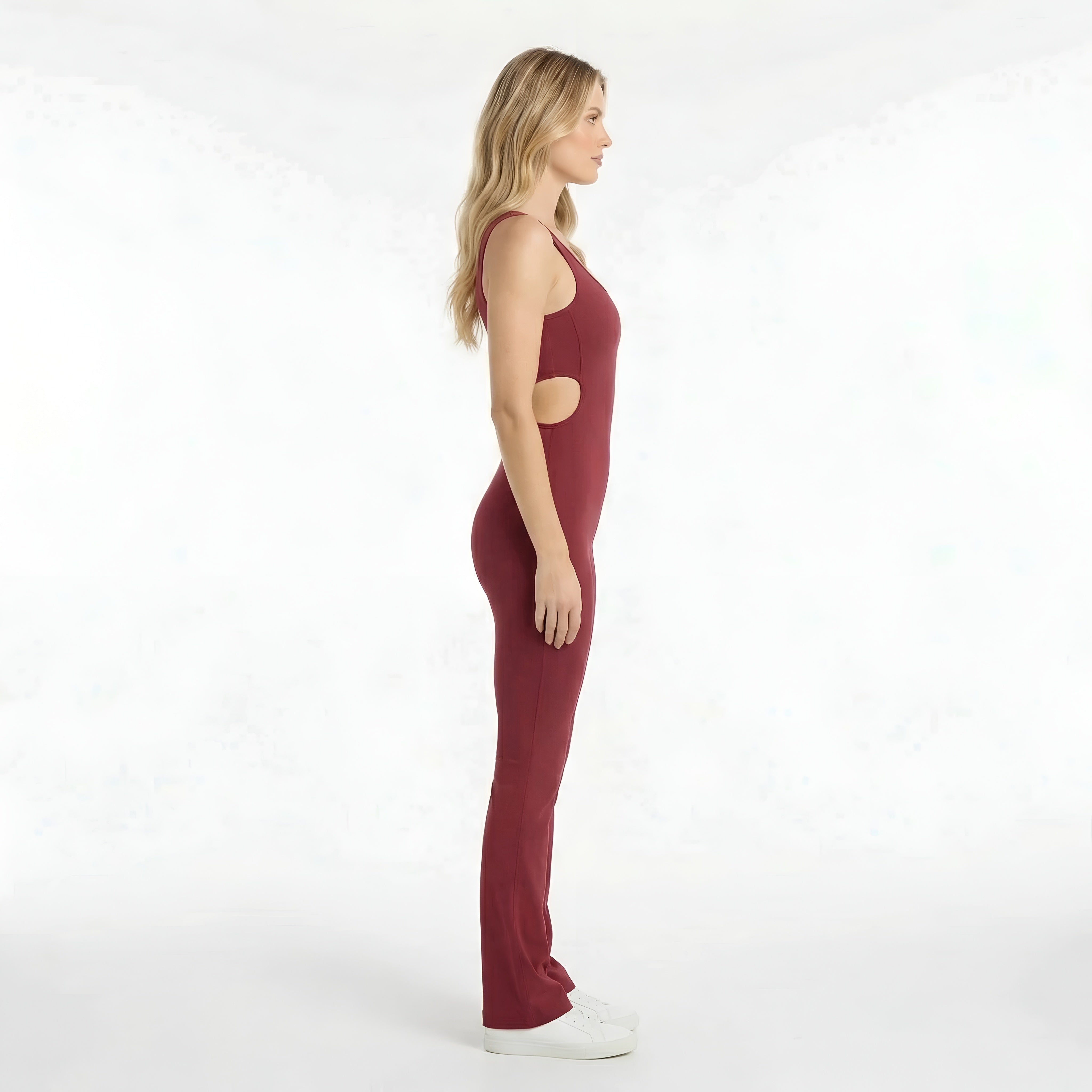Γυναικεία ολόσωμη αθλητική φόρμα για fitness και yoga, παντελόνια καμπάνα, κορμάκι γυμναστικής χωρίς μανίκια