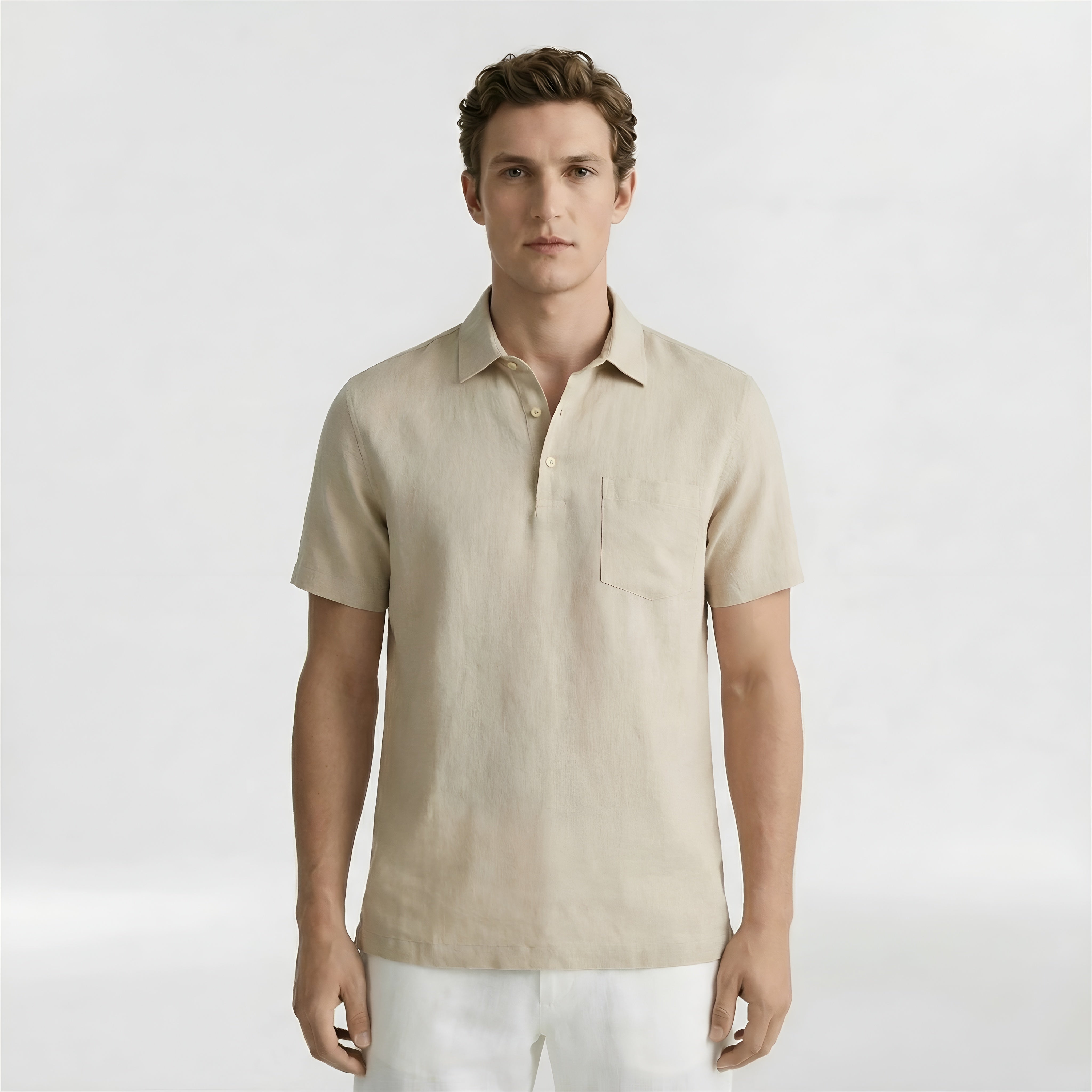 Polo Uomo Maniche Corte in Cotone Maglia Polo Casual con Colletto Bottoni Uomo