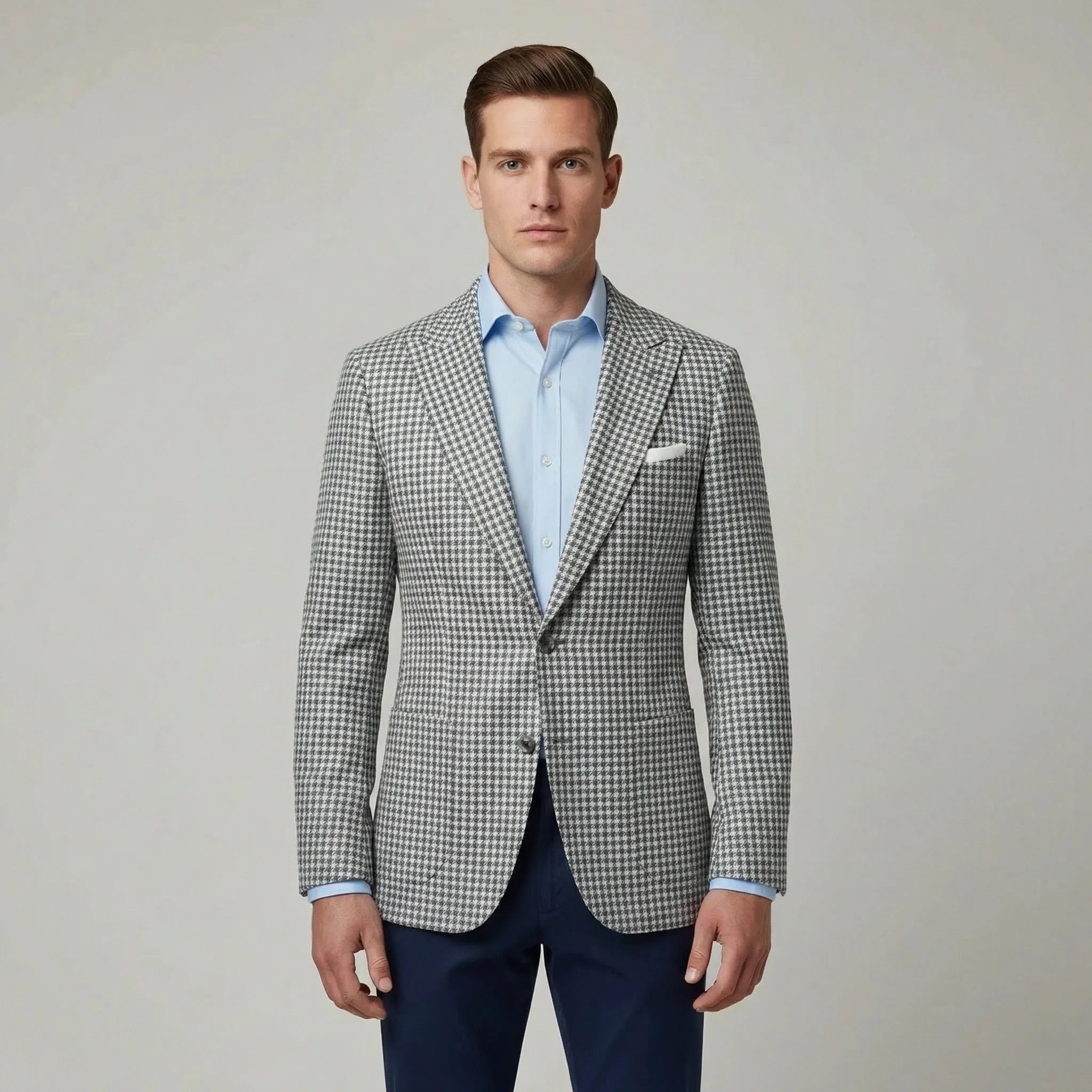 Giacca blazer uomo elegante fantasia pied de poule giacca sartoriale formale
