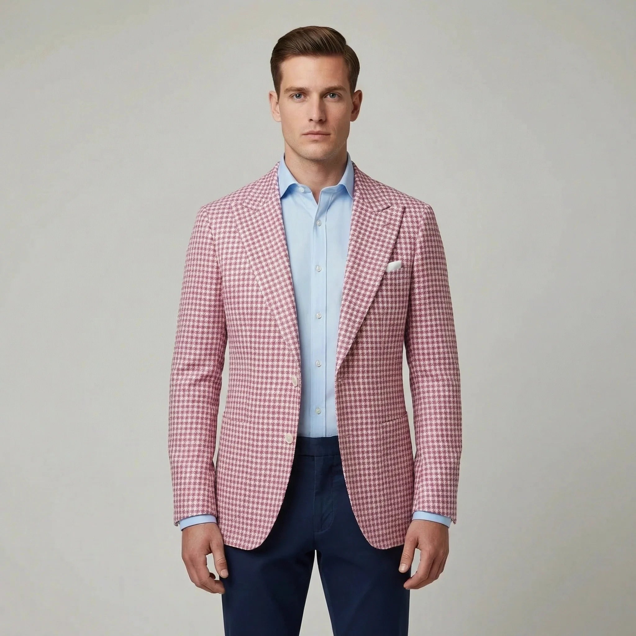 Giacca blazer uomo elegante fantasia pied de poule giacca sartoriale formale