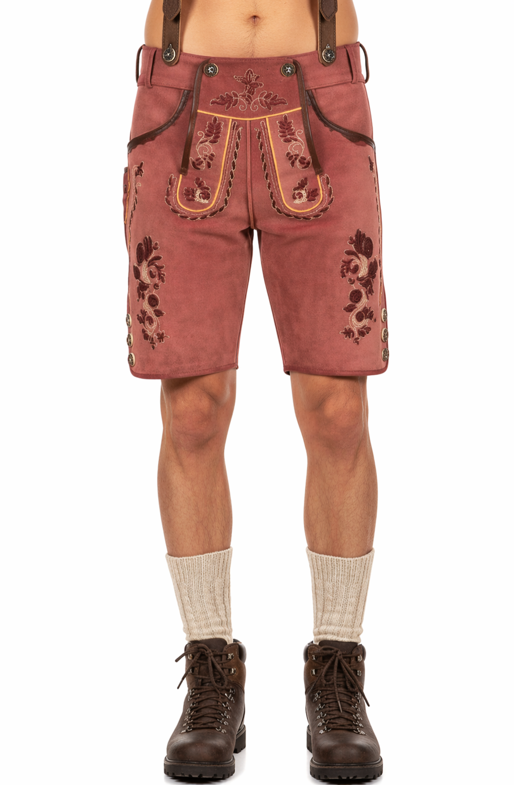 Pantaloncini Tradizionali da Uomo con Ricami e Cintura