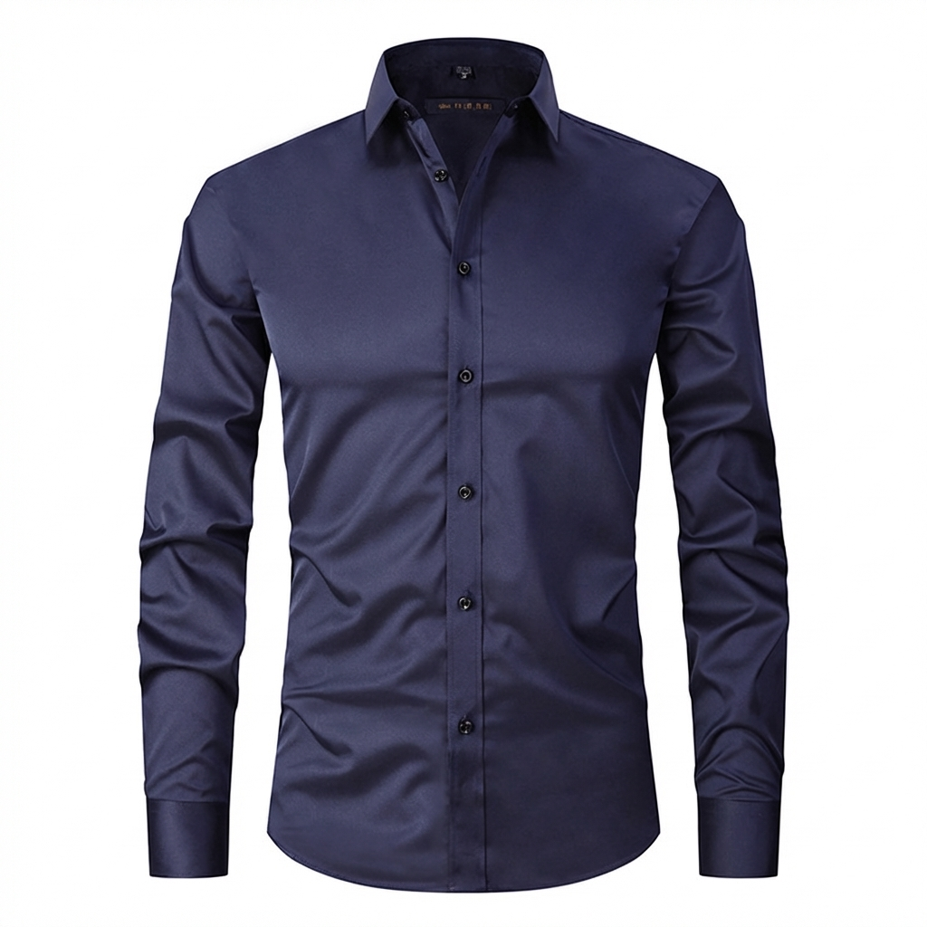 Camicia Uomo a Maniche Lunghe Slim Fit in Cotone Elasticizzato