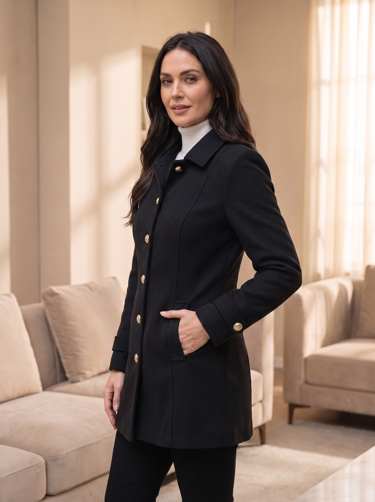 Cappotto da Donna Sartoriale di Media Lunghezza