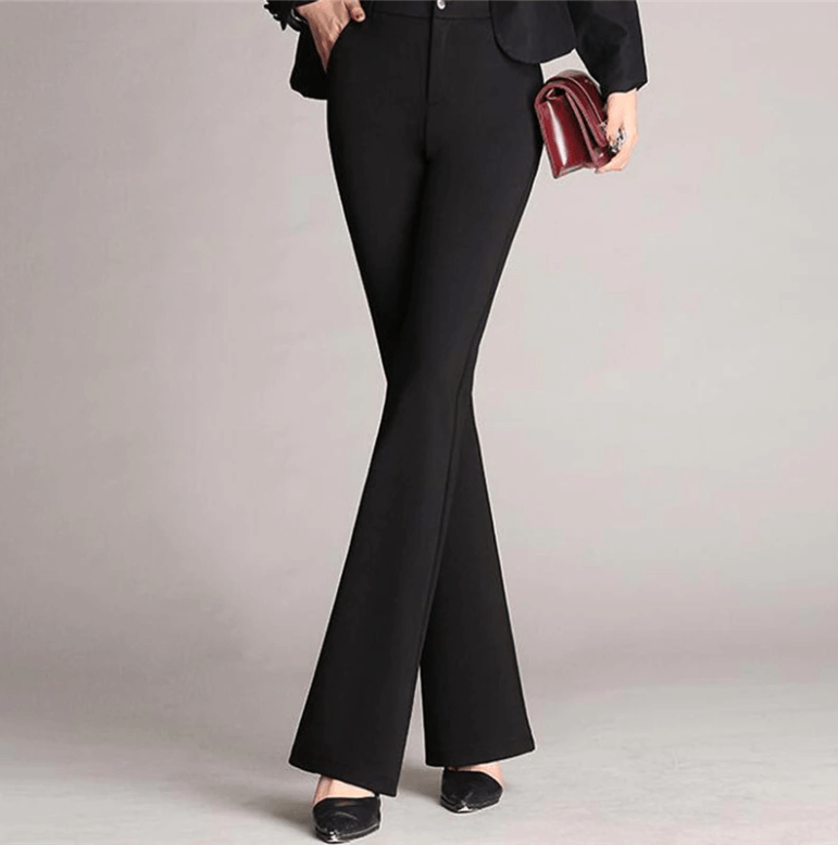 Pantaloni sartoriali eleganti da donna con taglio ad A e vita alta