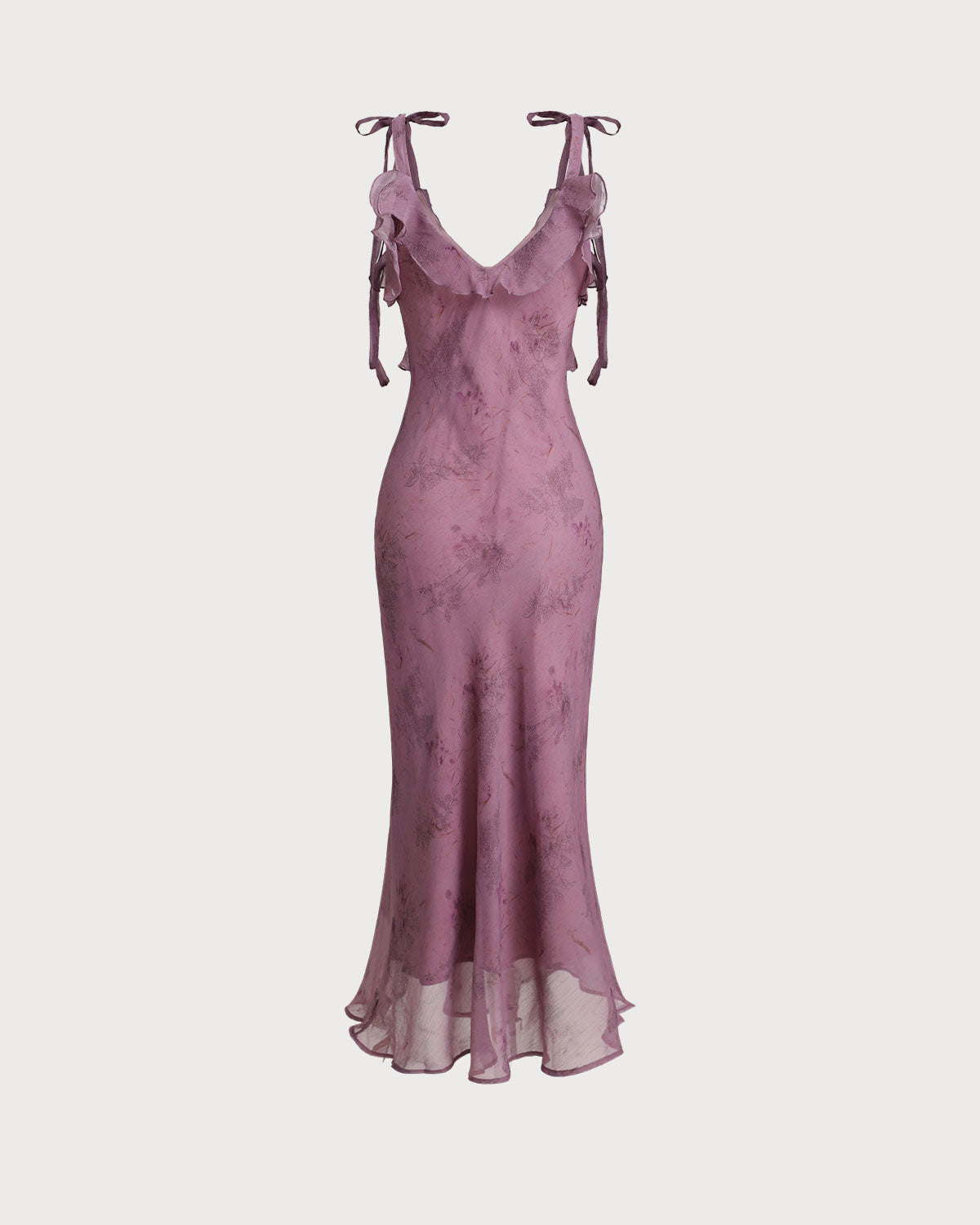Trapeze Summer Dress with Floral Print and Tie Straps