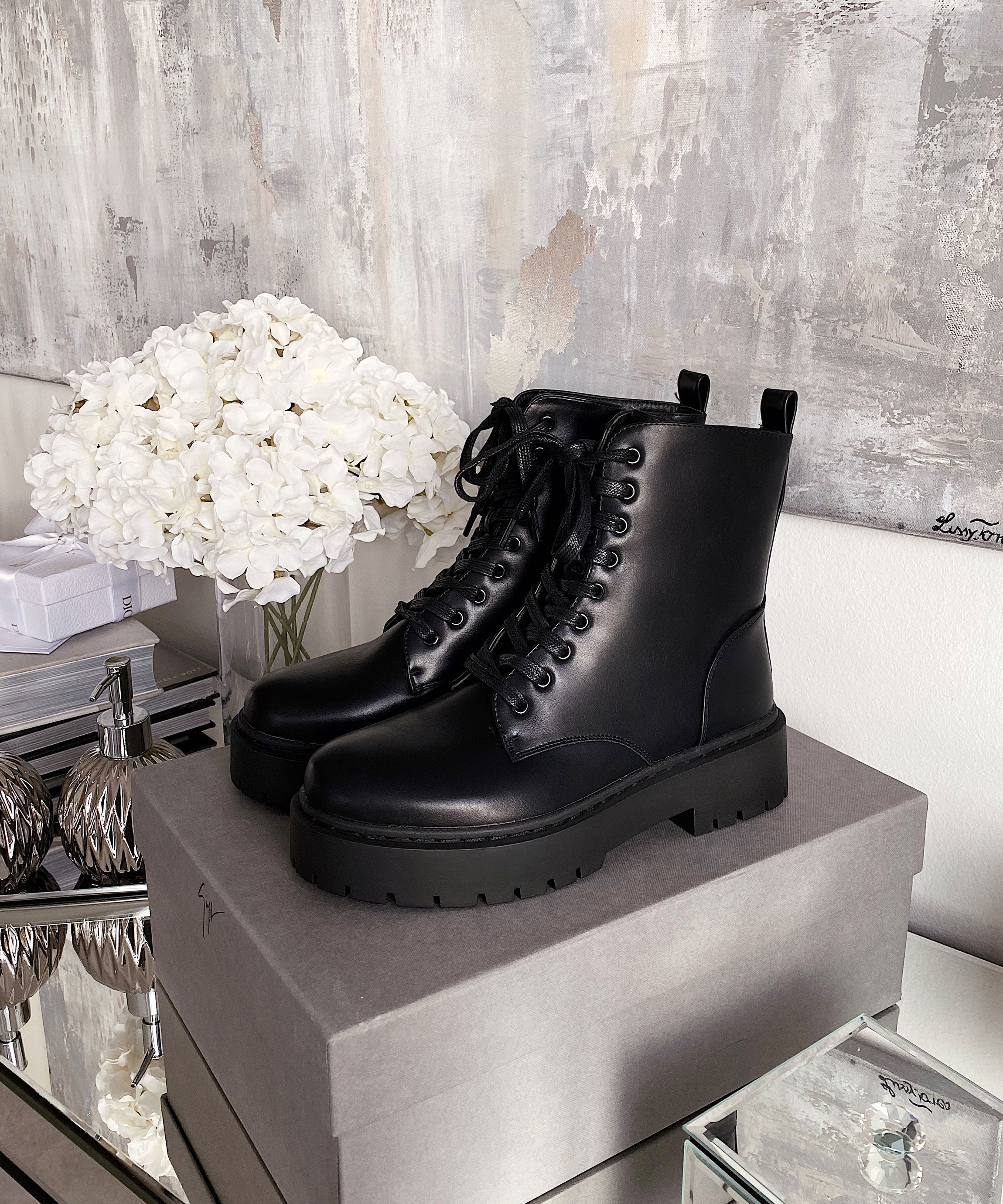 Women's Wedge Combat Boots | Lace-Up Boots with Thick Sole