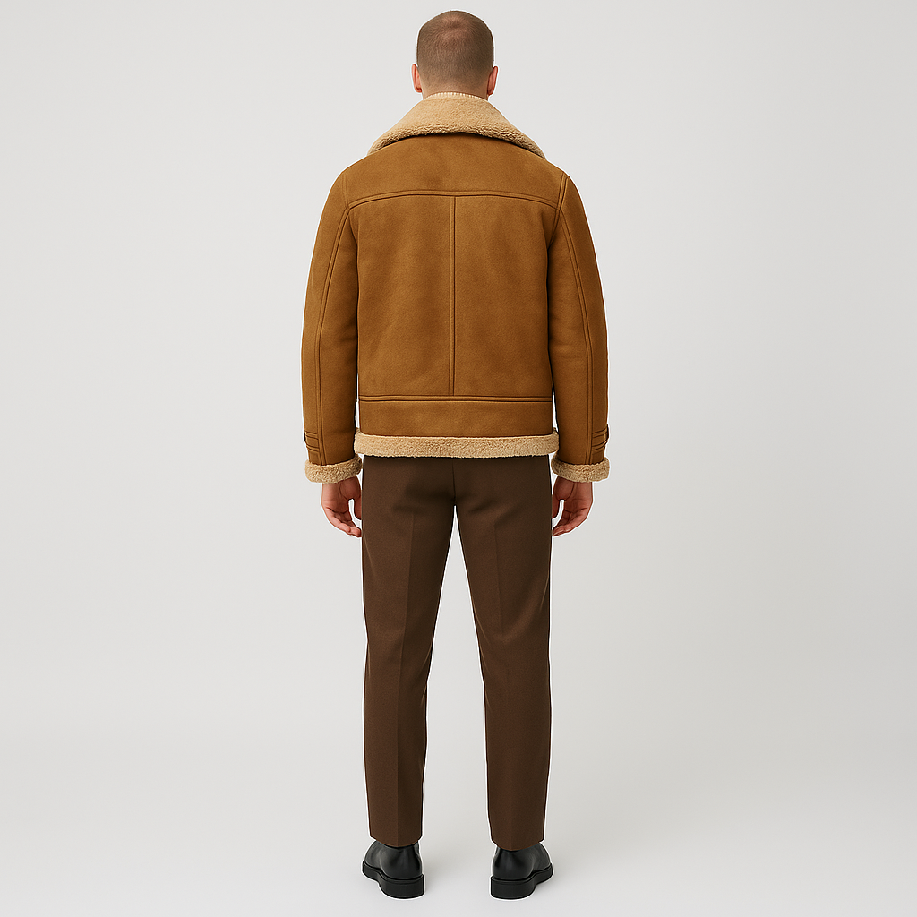 Valerios Fashion ανδρικό χειμερινό μπουφάν shearling