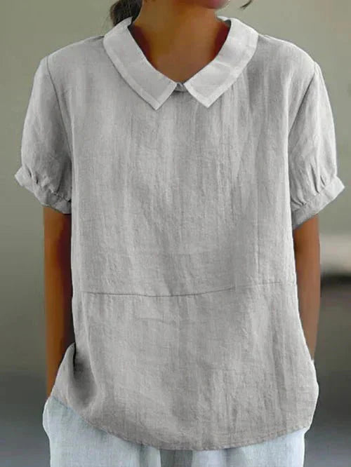 Blusa con colletto Peter Pan e vestibilità morbida