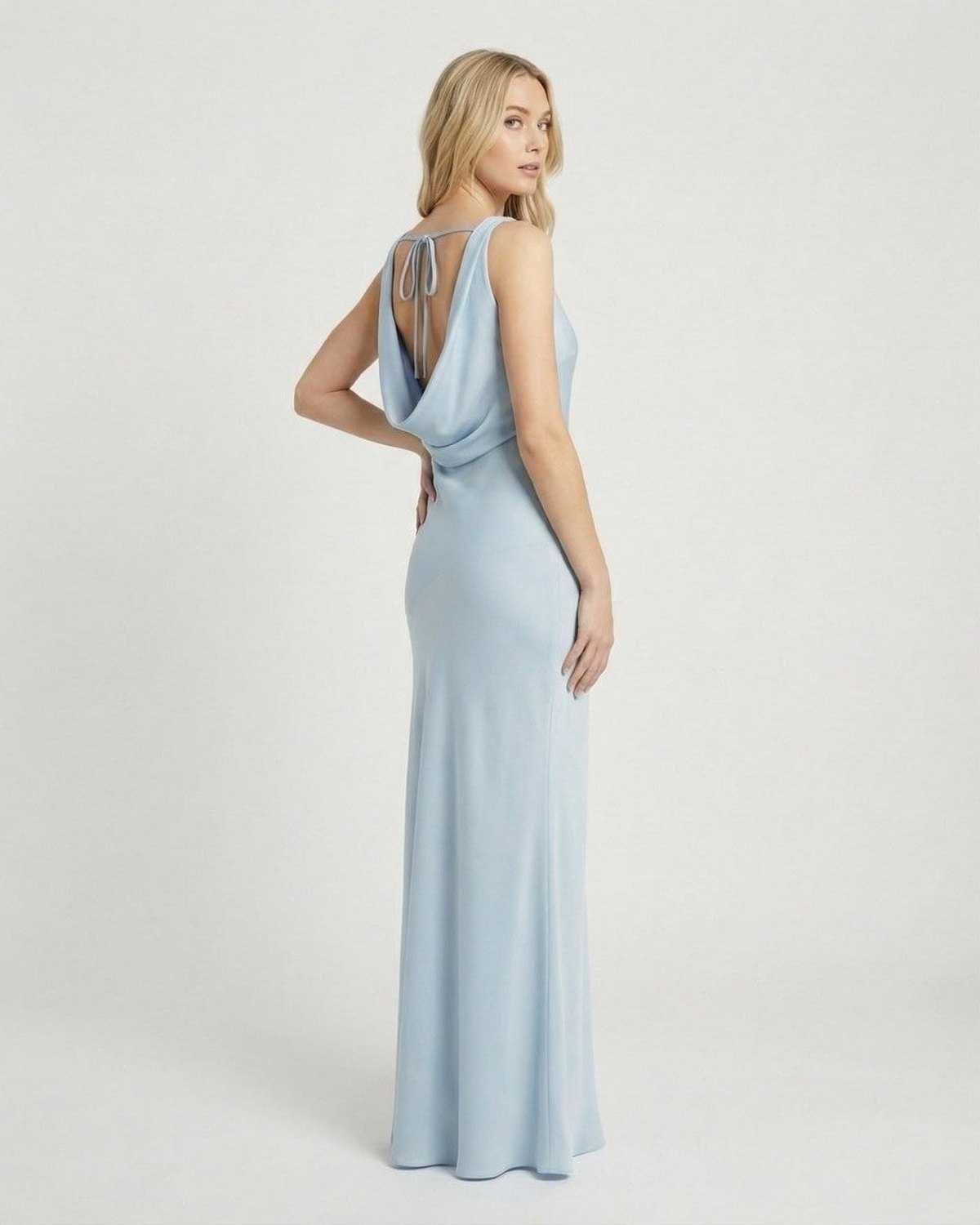 Long sky-blue dress